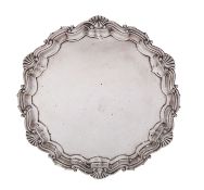 WITHDRAWN A Victorian silver salver, maker Mappin Brothers, Sheffield, 1895, of circular form,
