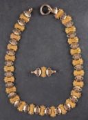 A fancy-link watch chain, with cannetille and trefoil decoration, length ca.
