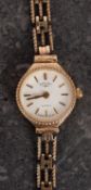 Rotary a lady's wristwatch the white dial with raised gold baton numerals and hands and signed