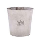 A George III silver beaker, maker William Robertson, London, 1766, of slightly flared form,