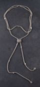 A Montblanc silver, ball-chain lariat necklace, with star spacers,