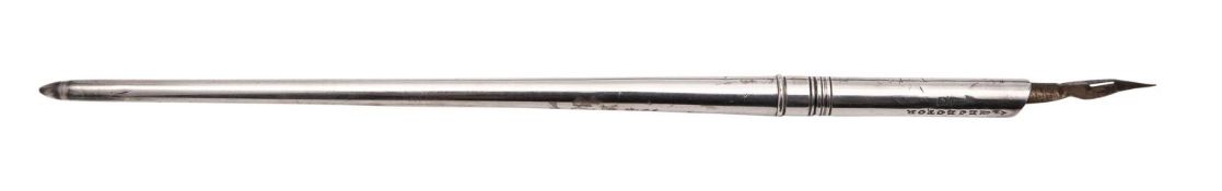 WITHDRAWN A Sampson and Mordan silver dip pen, London, date letter rubbed, 18.5cm, 15grams.