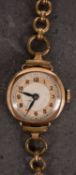 A 9ct gold lady's cocktail watch the dial with blued steel hands,