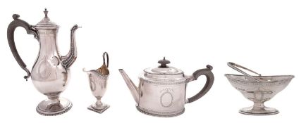 A four piece silver tea and coffee set, C.J.