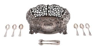 A Victorian silver cruet stand, probably Charles Thomas Fox and George Fox, London, 1841,