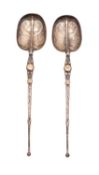A pair of Victorian silver- gilt anointing spoons, maker Charles Boyton, London 1901,