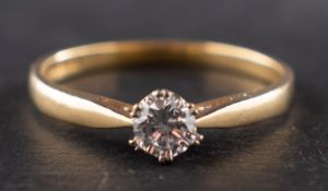 An 18ct gold, round, brilliant-cut diamond single-stone ring, estimated diamond weight ca. 0.