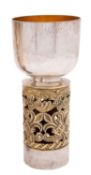 An Elizabeth II parcel-gilt silver goblet, maker John Sutherland Hawes for Aurum, London, 1976,