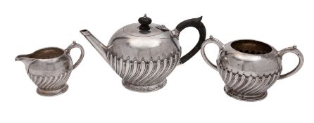 A Victorian silver three-piece tea service, maker Robert Harper, Britannia Standard London 1878,