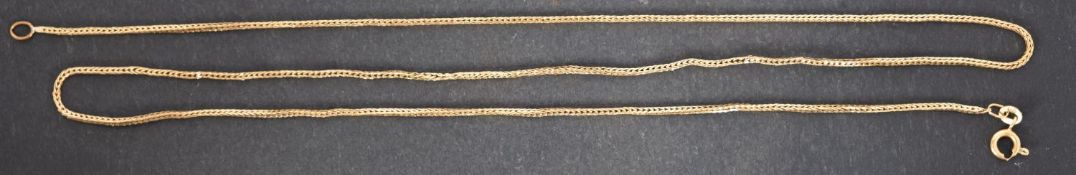 A foxtail-link chain, with Italian control marks for 18ct gold, total length 61.