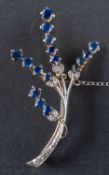 A round, mixed-cut sapphire and diamond spray brooch, total length ca. 6.3cm, total weight ca. 7.