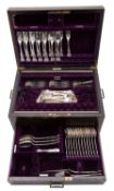 An Edward VII silver part canteen of flatware, Walker and Hall, Sheffield, 1903-1905,