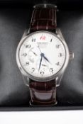 Seiko Presage Automatic a gentleman's wristwatch the silvered dial with subsidiary power reserve,