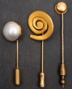 Three tiepins, including a late 19th century, Swedish,