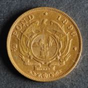 An 1896 South African half pond.