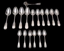 A part matched canteen of early 19th century of Edinburgh silver flatware, various makers and dates,