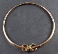 An omega-link necklace, with Italian control marks for 14ct gold,