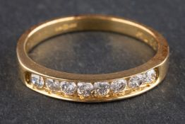 An 18ct gold, round, brilliant-cut diamond half-eternity ring, total estimated diamond weight ca. 0.