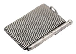 A novelty silver notepad and pen, probably American, stamped Sterling G&G,