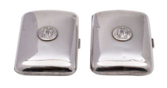 A pair of cigarette cases, maker Elkington and Co, Birmingham 1934,
