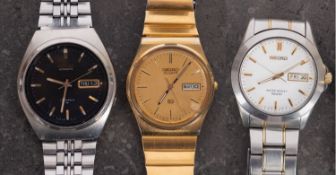 Seiko, three gentlemen's wristwatches,