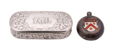 A Victorian silver snuff box, maker Hillard and Thomas, Birmingham, 1852,