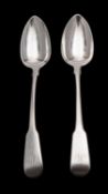 A pair of George III silver table spoons, Peter Bateman and William Bateman, London, 1812,