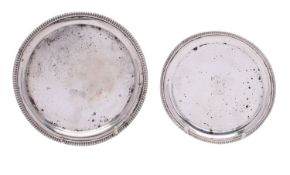 A George III silver waiter, Daniel Pontifex London 1806, of circular form, 13.