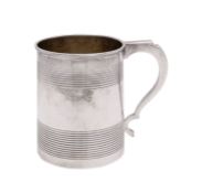 A George III silver pint tankard, maker Daniel Pontifex, London 1808, straight sided,
