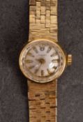 Tissot a lady's cocktail watch the dial with raised baton numerals and signed Tissot,