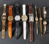 Maurice Lacroix, an 18ct gold Gents wristwatch the round dial with raised baton numerals and hands,