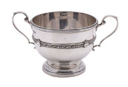 A George V silver two handled sugar bowl, James Dixon and Son, Sheffield 1928,