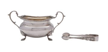 A Victorian silver two handled sugar bowl, maker Edward Barnard and Son Ltd, London 1899,