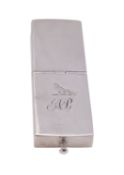 A George III silver two compartment silver box, maker Richard Lockwood & John Douglas, London, 1802,