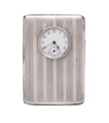 A George V silver travel timepiece, William Vale & Sons, Birmingham 1913, of rectangular form,