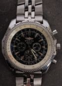 Breitling Bentley a gentleman's chronograph wristwatch the black dial with subsidiary chronograph