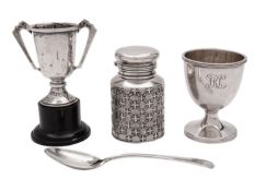 A Victorian silver inkwell cover, Sampson and Mordan London 1892,