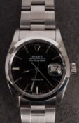 Rolex Oyster Perpetual Air-King-Date a gentleman's stainless-steel wristwatch the black dial with