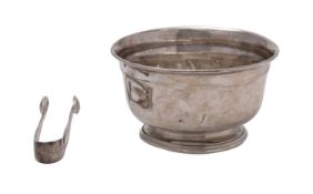WITHDRAWN Birmingham 1936, together with a pair of sugar tongs, 115g.