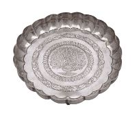 A 19th century Indian silver sweetmeat dish, un marked possibly Lucknow, of lobbed circular form,