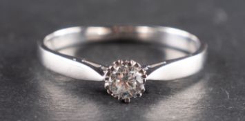 An 18ct gold, round, brilliant-cut diamond single-stone ring, estimated diamond weight ca. 0.