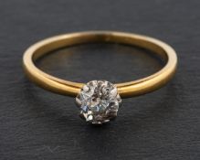 WITHDRAWN A 1950's, old-cut diamond single-stone ring, estimated diamond weight ca. 0.
