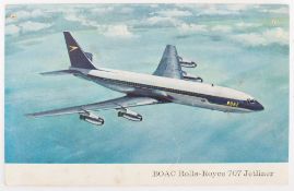 John Lennon (1940-1980) & Ringo Star (1940-) A signed BOAC postcard, singed to verso in black ink.