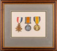 A WW trio to '13448 Pte T N Dowdswell Oxf & Buck LI' , 1914-15 Star, War Medal and Victory Medal,