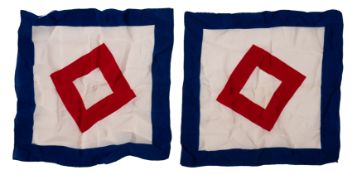 A large white and red striped flag, 210 x 320cm,