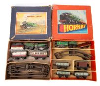 A Hornby O gauge No.201 Tank Goods Set with BR green 0-4-0 locomotive and tender No.