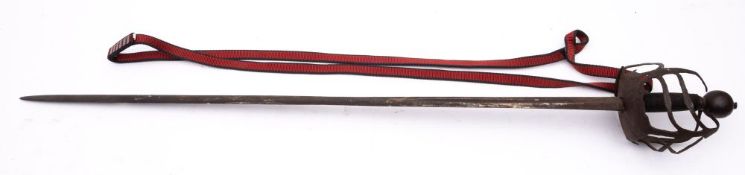 A late 17th/early 18th century basket hilt 'mortuary' sword,