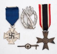 A German Infantry Assault badge, together with a War Merit Cross 1939,