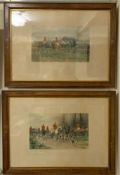After George Wright (1860-1944) four hunting scenes with riders and hounds colour prints,