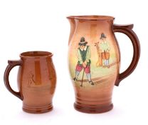 A Royal Doulton Kingsware Golfing jug after Chas Crombie,